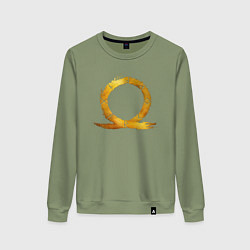 Свитшот хлопковый женский Golden logo GoW Ragnarok, цвет: авокадо