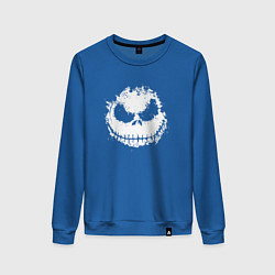 Свитшот хлопковый женский Jack Skellington face, цвет: синий