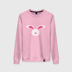 Свитшот хлопковый женский Голова кролика, цвет: светло-розовый