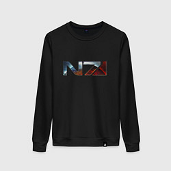 Свитшот хлопковый женский Mass Effect N7 -Shooter, цвет: черный