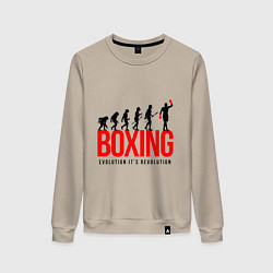 Свитшот хлопковый женский Boxing evolution, цвет: миндальный