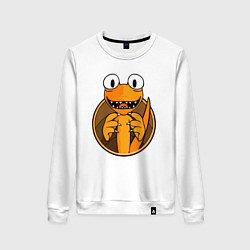 Свитшот хлопковый женский Радужные друзья: Оранжевый, цвет: белый