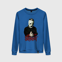 Свитшот хлопковый женский Slipknot mask, цвет: синий
