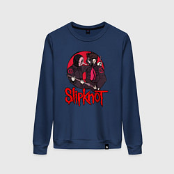Свитшот хлопковый женский Slipknot rock, цвет: тёмно-синий