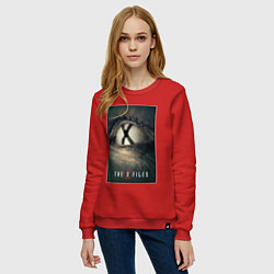 Свитшот хлопковый женский X - Files poster, цвет: красный — фото 2