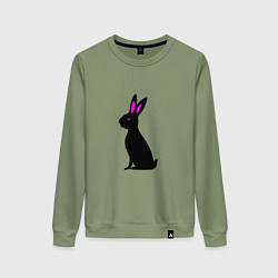 Свитшот хлопковый женский Черный кролик, цвет: авокадо