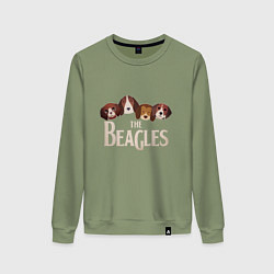 Свитшот хлопковый женский The Beagles, цвет: авокадо