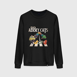 Свитшот хлопковый женский Abbey cats, цвет: черный