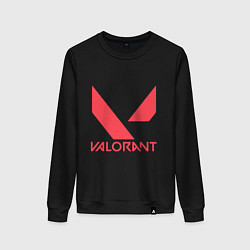 Свитшот хлопковый женский Valorant - logo, цвет: черный