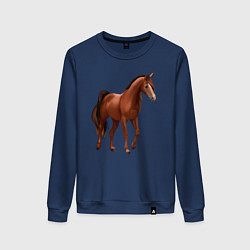 Свитшот хлопковый женский Тракененская лошадь, цвет: тёмно-синий