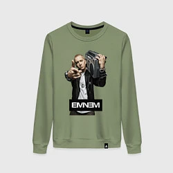Свитшот хлопковый женский Eminem boombox, цвет: авокадо