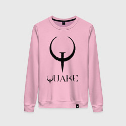 Свитшот хлопковый женский Quake I logo, цвет: светло-розовый