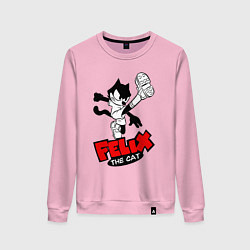 Свитшот хлопковый женский Cat Felix - footballer, цвет: светло-розовый