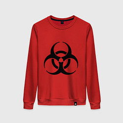Свитшот хлопковый женский Biological hazard, цвет: красный