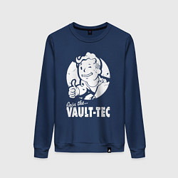 Свитшот хлопковый женский Vault boy - join the vault tec, цвет: тёмно-синий