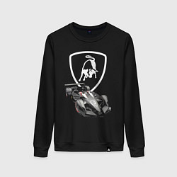 Свитшот хлопковый женский Lamborghini F1 - Italy, цвет: черный