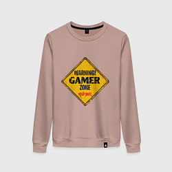 Свитшот хлопковый женский Gamer zone - keep out, цвет: пыльно-розовый