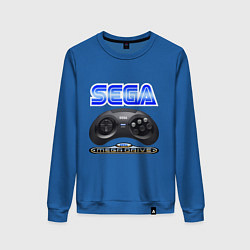 Свитшот хлопковый женский Sega - mega drive joystick, цвет: синий