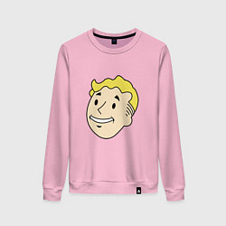 Свитшот хлопковый женский Vault boy head, цвет: светло-розовый