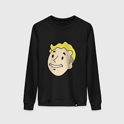 Свитшот хлопковый женский Vault boy head, цвет: черный