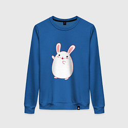Свитшот хлопковый женский Круглый кролик, цвет: синий
