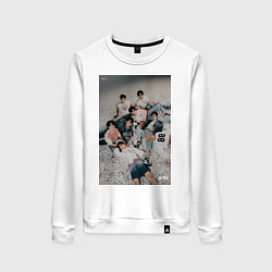 Свитшот хлопковый женский Stray Kids Maxident, цвет: белый