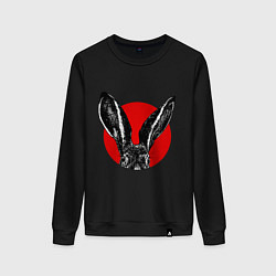 Свитшот хлопковый женский Rabbit ears, цвет: черный