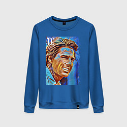 Свитшот хлопковый женский Tom Cruise - film actor, цвет: синий