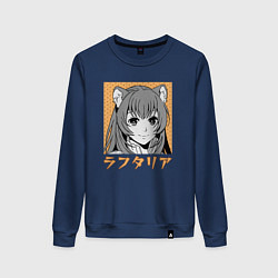 Свитшот хлопковый женский Рафталия тануки, цвет: тёмно-синий