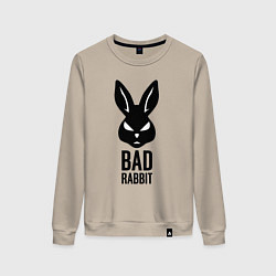 Свитшот хлопковый женский Bad rabbit, цвет: миндальный