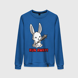 Свитшот хлопковый женский Run away, цвет: синий