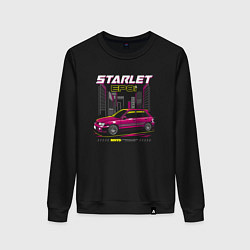 Свитшот хлопковый женский Toyota Starlet ep81, цвет: черный