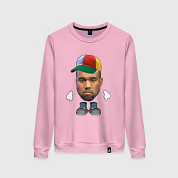 Свитшот хлопковый женский Kanye West мем little timmy, цвет: светло-розовый