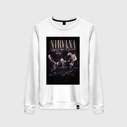 Свитшот хлопковый женский Nirvana live, цвет: белый