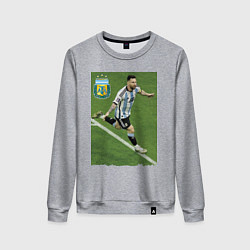 Свитшот хлопковый женский Argentina - Lionel Messi - world champion, цвет: меланж