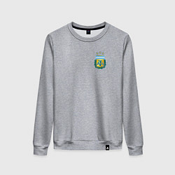 Свитшот хлопковый женский Герб федерации футбола Аргентины, цвет: меланж