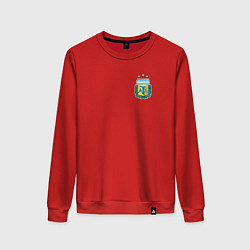 Свитшот хлопковый женский Герб федерации футбола Аргентины, цвет: красный