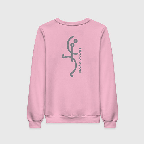 Женский свитшот Мне нравится волейбол на английском / Светло-розовый – фото 2