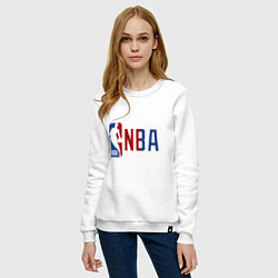 Свитшот хлопковый женский NBA - big logo, цвет: белый — фото 2