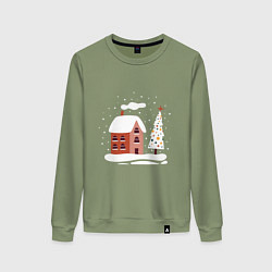 Женский свитшот Зимний домик