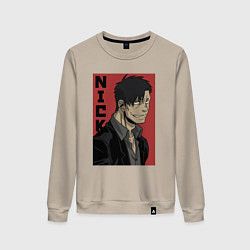 Свитшот хлопковый женский Николас Браун, цвет: миндальный