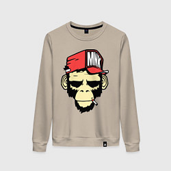 Свитшот хлопковый женский Monkey Swag, цвет: миндальный