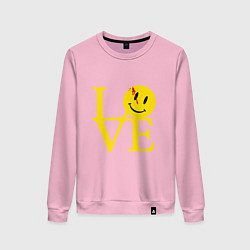 Свитшот хлопковый женский Smile love, цвет: светло-розовый