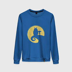 Свитшот хлопковый женский Тоторо в ночи, цвет: синий