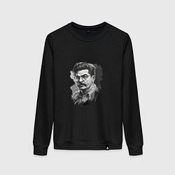 Женский свитшот Сталин в черно-белом исполнении