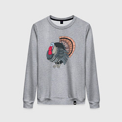 Свитшот хлопковый женский Индюк, цвет: меланж