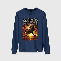 Свитшот хлопковый женский Slayer rock, цвет: тёмно-синий