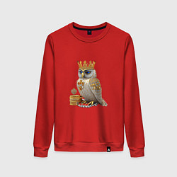 Свитшот хлопковый женский Золотая сова, цвет: красный