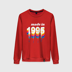 Свитшот хлопковый женский Made in 1995 liquid art, цвет: красный