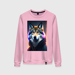 Свитшот хлопковый женский Свободный Волк, цвет: светло-розовый